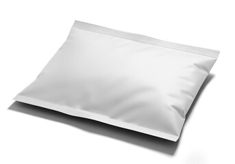 Blank White Foil Pouch Package Mockup on Isolated Background