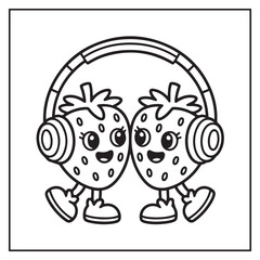 Fruits Coloring Pages for Kids and Adults