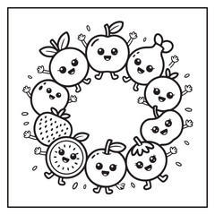 Fruits Coloring Pages for Kids and Adults