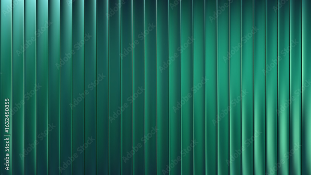 Aufkleber dark green ribbed glass texture with glossy vertical waves. frosted ribbed background with gradient 