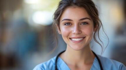 Fototapeta premium Compassionate nurse in uniform offering care and support in a hospital setting
