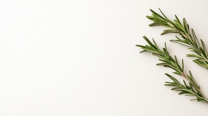 Fresh rosemary sprigs on white background