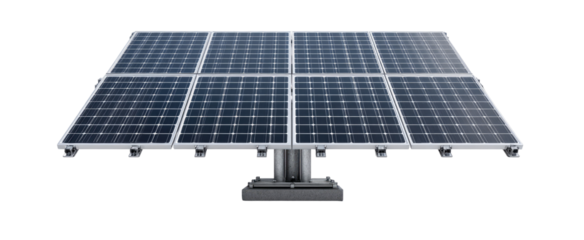 Solar panel array mounted on a sturdy metal frame