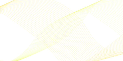 Golden and white wavy curve line with digital future technology concept background. Line art striped graphic template, banner background. Vector illustration.	