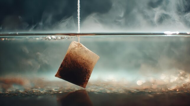 Steeping Tea Bag in Hot Water