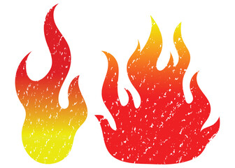 Simple vector flame icons in flat style 