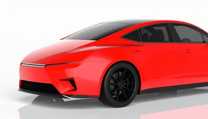 Fototapeta premium Red electric car rear view A streamlined vision of automotive innovation for online shoppers