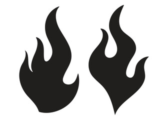 Simple vector flame icons in flat style 