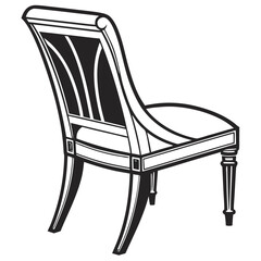 Isolated Black Chair Silhouette – Minimal Vector Design on White Background