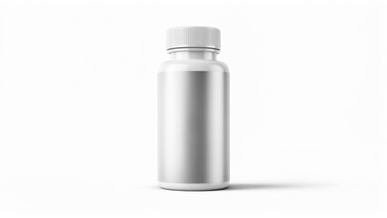 White bottle with silver label