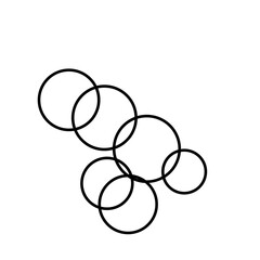  overlapping circular bubble rings