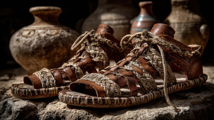 Handmade Berber sandals crafted for desert travel