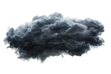 Dark storm cloud isolated on transparent background. The supercell storm forms a powerful isolated on white background