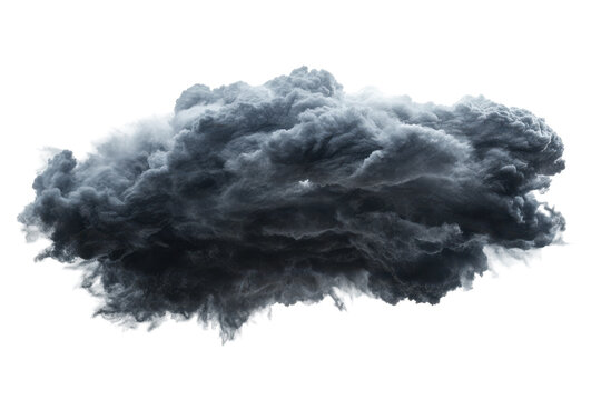 Dark storm cloud isolated on transparent background. The supercell storm forms a powerful isolated on white background