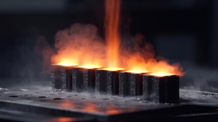 A timelapse sequence of shapememory fasteners undergoing a heating process demonstrating their dynamic response as they change shape in a controlled experimental setup.