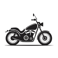 Obraz premium Classic Black Motorcycle Silhouette Side View Modern Cruiser Style