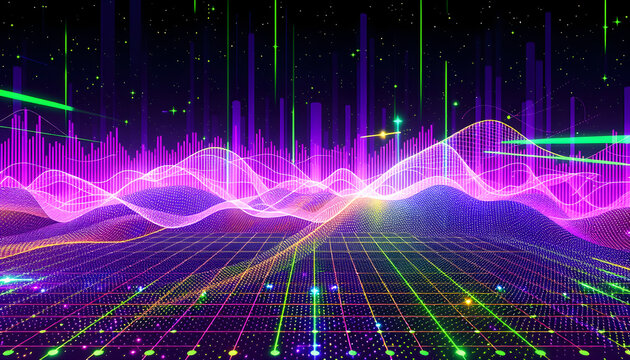 Black dark blue green emerald petrol teal lime yellow white abstract background. Color gradient ombre blend. Line stripe. Bright light flash glow glitter neon metallic. Noise grain mesh. Christmas - Powered by Adobe