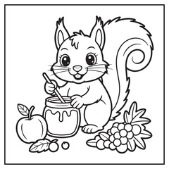 Autumn Animals Coloring Pages