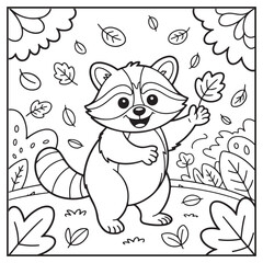 Autumn Animals Coloring Pages