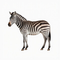 Obraz premium Zebra in profile: Striking studio shot of a zebra showcasing its unique black and white stripes. This image perfectly captures the beauty and essence of this iconic African animal.