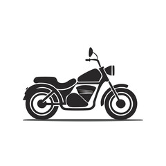 Fototapeta premium Simple Black Vector Graphic of a Classic Motorcycle for Transportation and Leisure