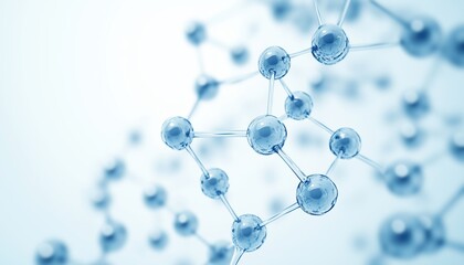 Abstract Internet Network Connection With Dots: Technology On Blue. Molecule Network Connected For Web Site. Digital Data, Communication, Science, And Futuristic Elements.