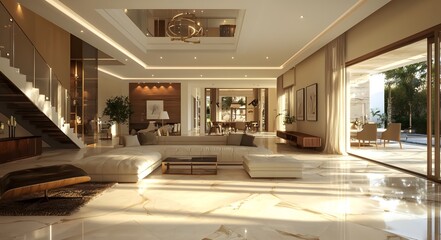 Luxury villa interior space