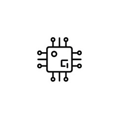 Central Processor Microchip Hub Icon
