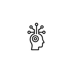 Human Head Profile With Target And Circuit Icon