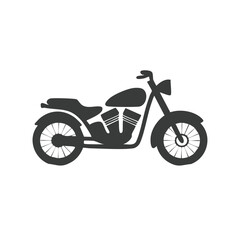 Fototapeta premium Motorcycle Silhouette on White: Chopper Style Bike Vector Graphic