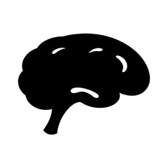 Stylized silhouette of a brain, anatomical representation, human intellect icon