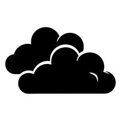 Fototapeta premium Black and White Graphic of Two Cumulus Clouds in Simple Style