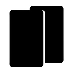 Two dark rectangles with rounded corners, slightly overlapping, symbolizing documents