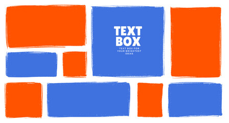 Playful Irregular Text Box Frame Vector Set in Crayon Style. Colorful Doodle Border Shapes with Wavy Edges