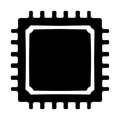 A simple computer chip with many pins for circuit board integration illustration