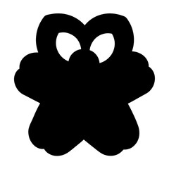 Whimsical Black Silhouette of a Monster or Cartoon Character with Eyelike Features