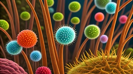 Colorful Microscopic Spheres with Spikes science