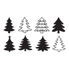 Christmas tree Silhouette Vector Illustration Design