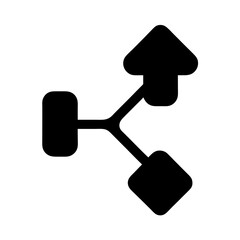 Network flow or graph expansion concept illustrating options with arrows and a central node