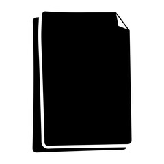 Stacked black papers icon with folded corner for graphic design elements