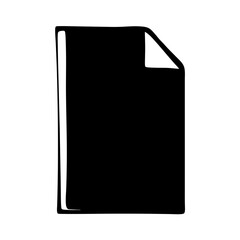 A simple illustration of a black document with a folded corner effect