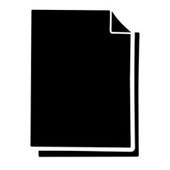 Two overlapping blank paper sheets with curled corner in black and white