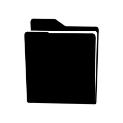 Black and white illustration of a folder icon with a simple style