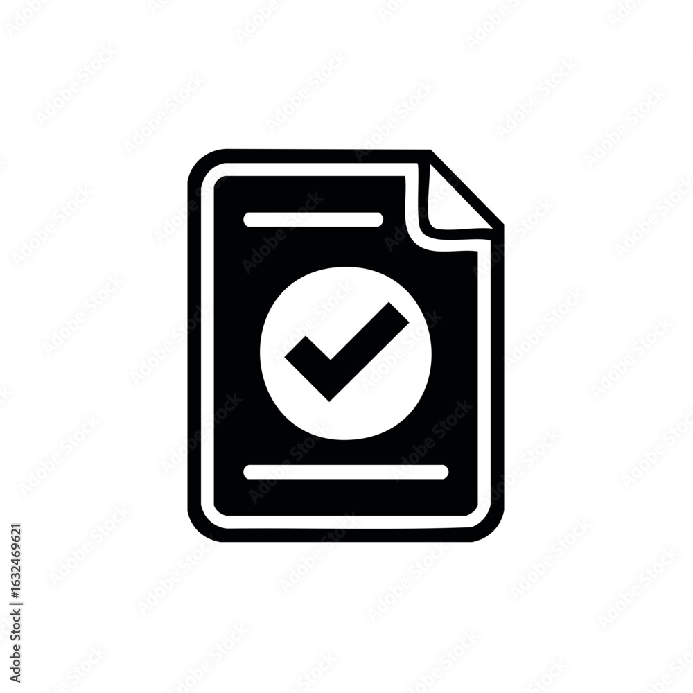 Poster document with checkmark icon signifying approval or completion.