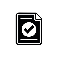 Document with checkmark icon signifying approval or completion.