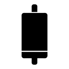 Black silhouette of a rolling luggage bag or suitcase icon symbol