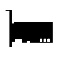 Black and white illustration of a circuit board component silhouette