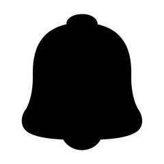 Simple silhouette of a classic notification bell with round and smooth edges