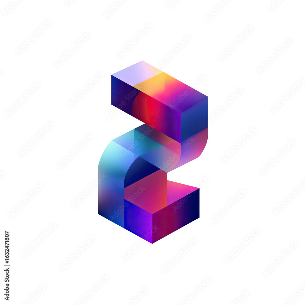 Poster abstract colorful number design with vibrant gradients and modern art style for creative projects an