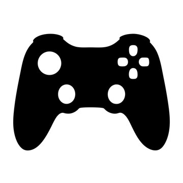 Gaming Console Controller Silhouette with Directional Pad and Buttons Illustration